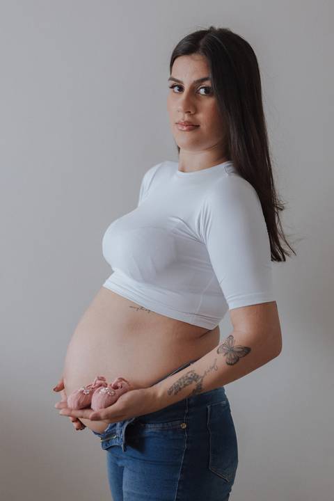 Ensaio de gestante em casa'