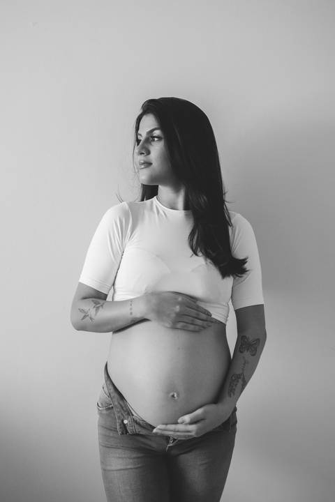 Ensaio de gestante em casa'