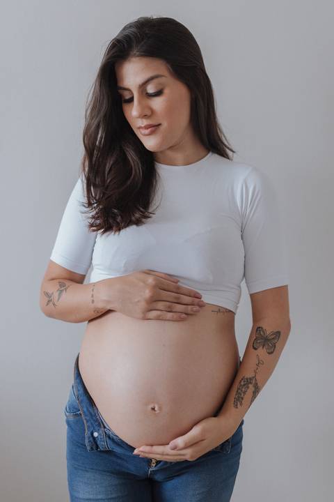 Ensaio de gestante em casa'