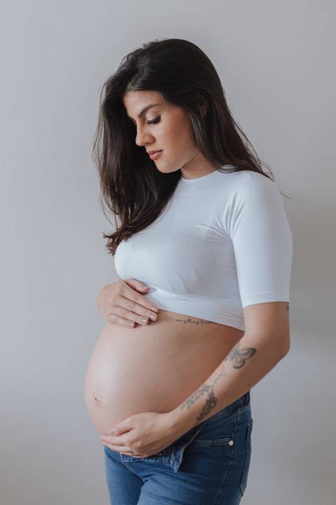 Ensaio de gestante em casa'