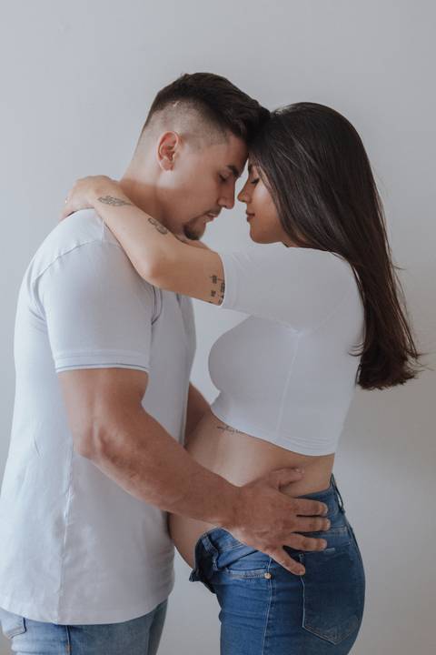 Ensaio de gestante em casa'