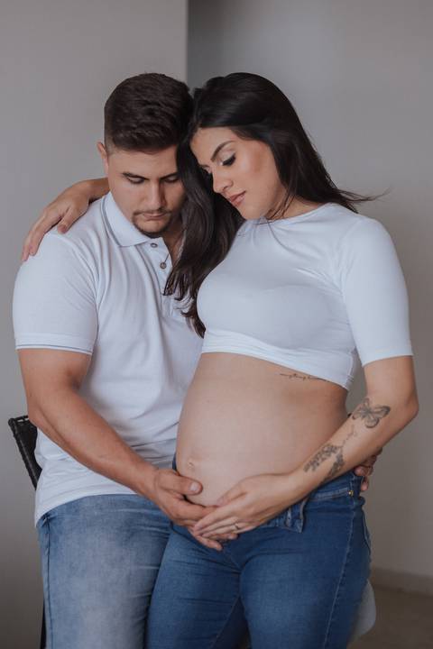 Ensaio de gestante em casa'