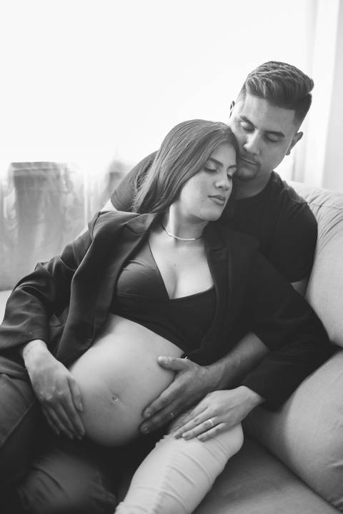 Ensaio de gestante em casa'