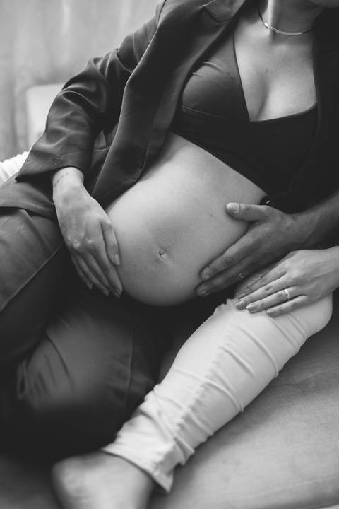 Ensaio de gestante em casa'