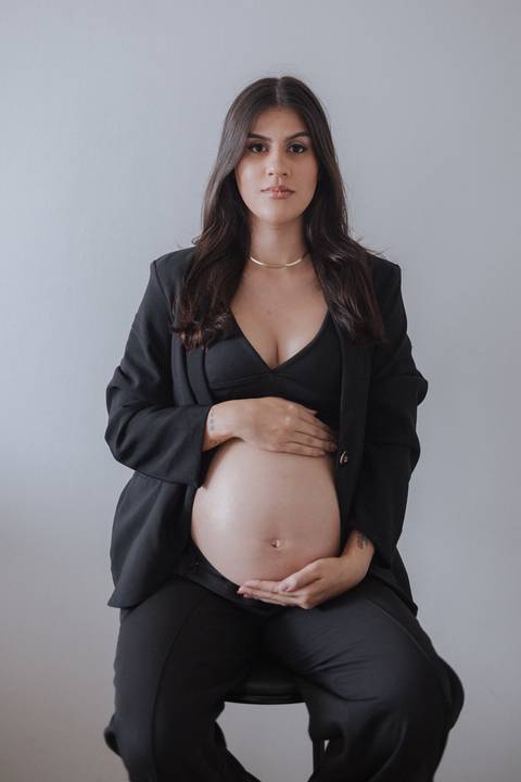 Ensaio de gestante em casa'