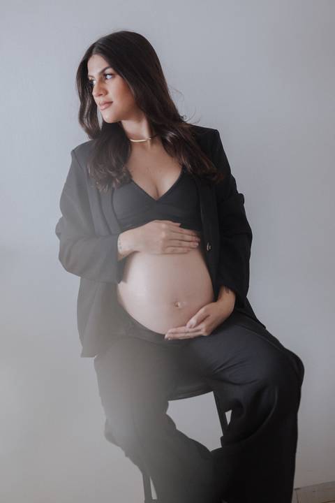 Ensaio de gestante em casa'