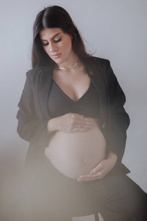 Ensaio de gestante em casa'