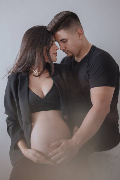 Ensaio de gestante em casa'