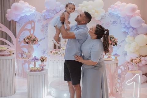 Aniversário infantil com tema de jardim encantado'