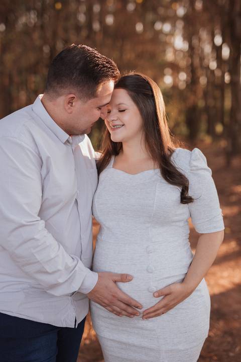 Ensaio revelação da gravidez na floresta'