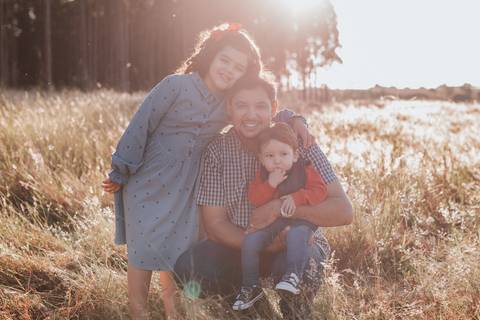 ensaio em família no campo'