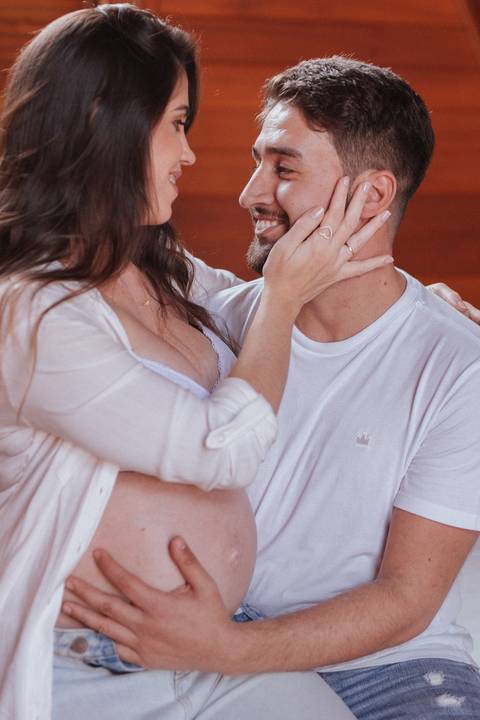 Ensaio de gestante na cabana'