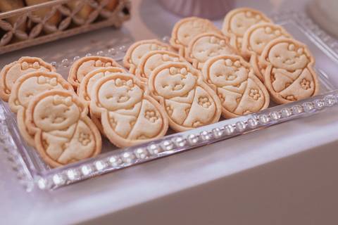 Chá de bebe minimalista'