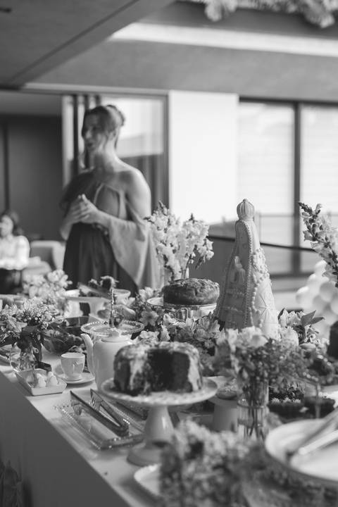 Chá de bebe minimalista'