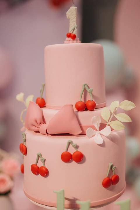 Aniversário infantil com tema de cereja'