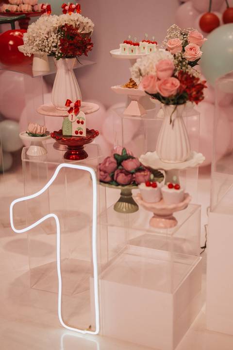 Aniversário infantil com tema de cereja'