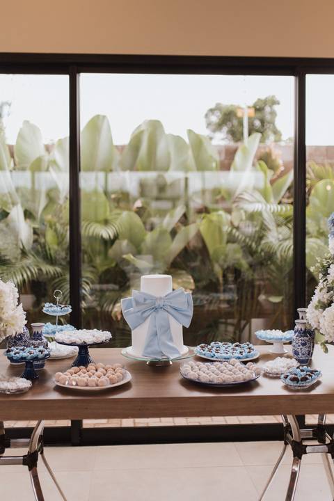 chá de bebe minimalista'