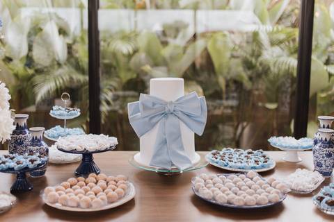 chá de bebe minimalista'