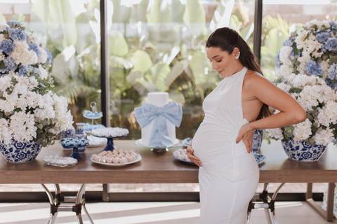 chá de bebe minimalista'