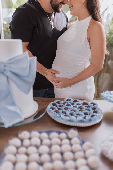 chá de bebe minimalista'