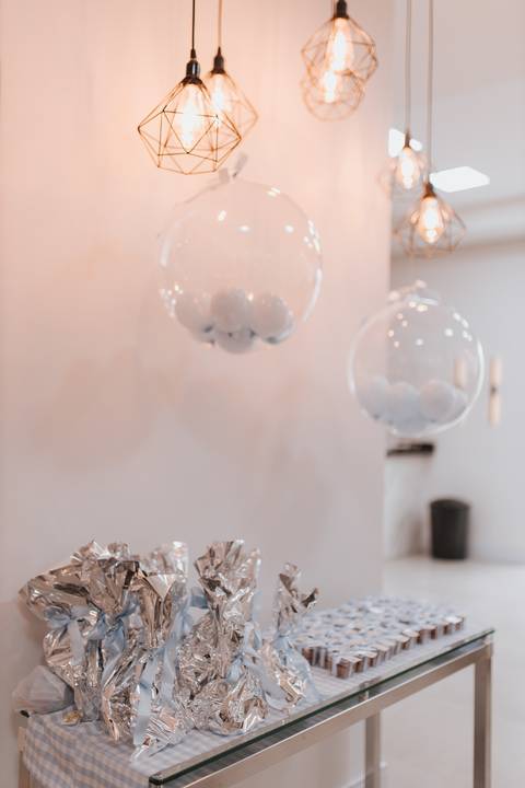 chá de bebe minimalista'