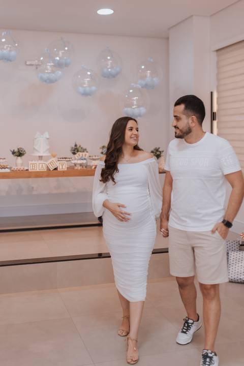 chá de bebe minimalista'