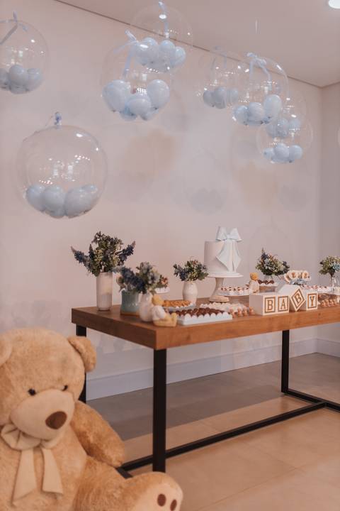 chá de bebe minimalista'