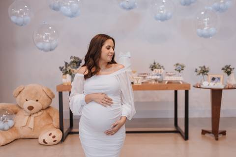 chá de bebe minimalista'