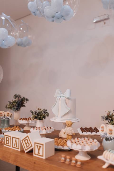 chá de bebe minimalista'