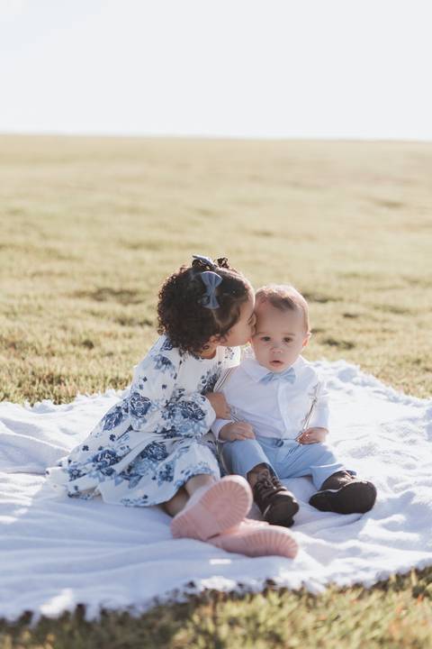 Ensaio em família no campo'