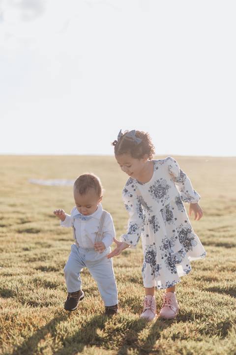 Ensaio em família no campo'