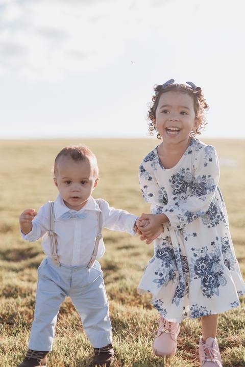 Ensaio em família no campo'