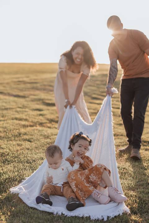 Ensaio em família no campo'