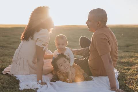 Ensaio em família no campo'