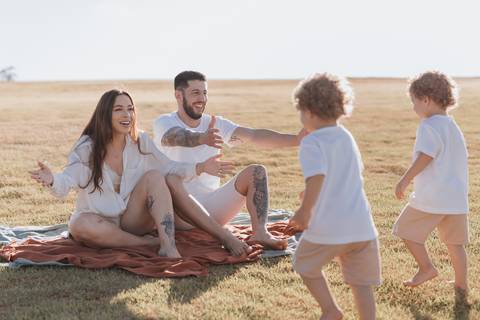 Ensaio em família no campo'