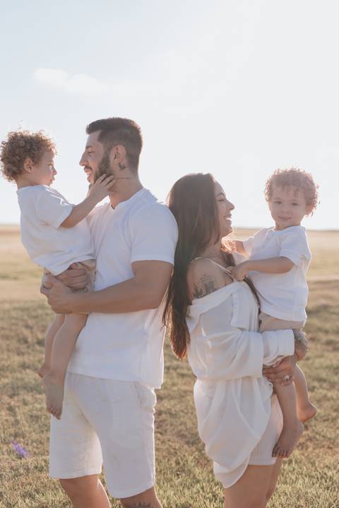 Ensaio em família no campo'