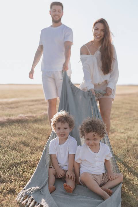 Ensaio em família no campo'