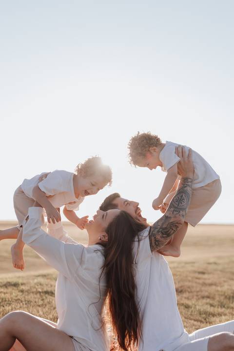 Ensaio em família no campo'