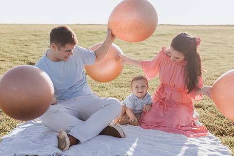 Ensaio em família no campo'
