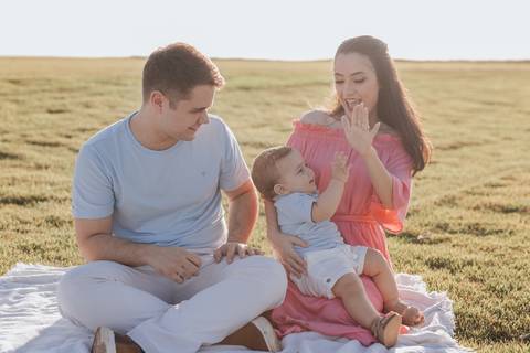 Ensaio em família no campo'