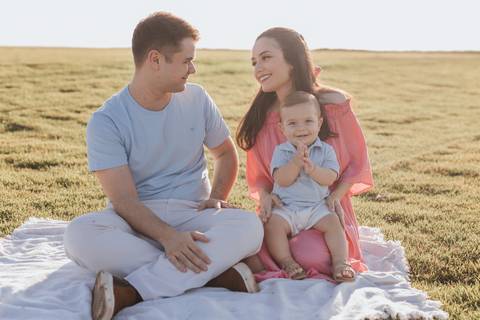 Ensaio em família no campo'