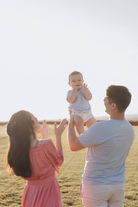 Ensaio em família no campo'