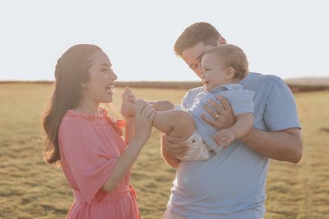 Ensaio em família no campo'