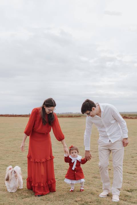 Ensaio em família no campo'