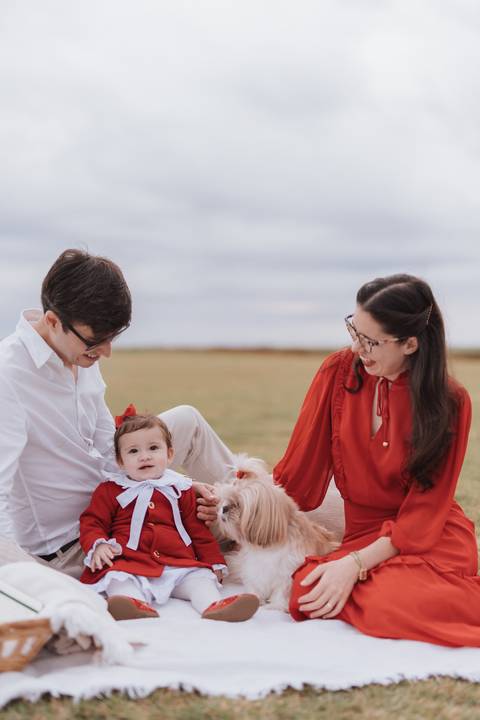 Ensaio em família no campo'