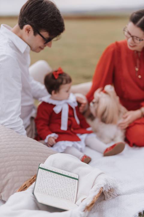 Ensaio em família no campo'