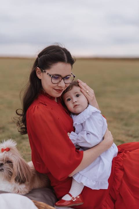 Ensaio em família no campo'