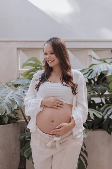 ensaio de gestante em casa'