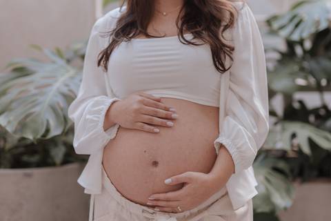 ensaio de gestante em casa'