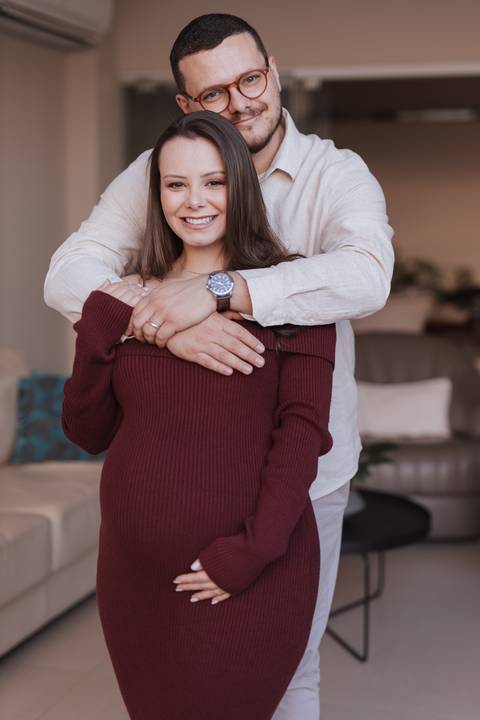 ensaio de gestante em casa'